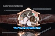 Jaeger-LECoultre Master Grande Tourbillon Swiss Tourbillon Automatic Steel Case with White/Grey Dial and Brown Leather Strap (FT)