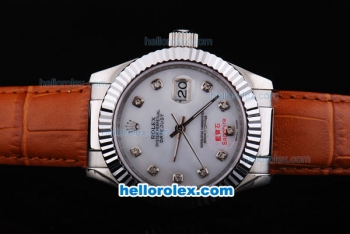 Rolex Datejust Working Chronograph Automatic Movement with White Dial and Diamond Marking