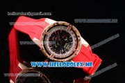 Richard Mille RM 60-01 Asia 2813 Automatic Rose Gold Case with Skeleton Dial and Red Rubber Strap Rose Gold Bezel (EF)