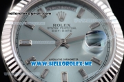 Rolex Day-Date Swiss ETA 2836 Automatic Stainless Steel Case/Bracelet with Blue Dial and Stick Markers (BP)
