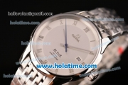 Omega De Ville Co-Axial Swiss ETA 2836 Automatic Steel Case and Strap with White Dial
