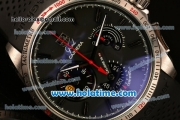 Tag Heuer Grand Carrera Calibre 36 RS Chrono Miyota OS20 Quartz Steel Case with Black Dial and Black Stick Markers