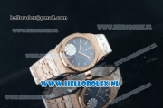 Audemars Piguet Royal Oak Swiss Quartz Rose Gold Case with Blue Dial and Rose Gold Bracelet (EF)