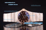 Omega Constellation Co-Axial Swiss ETA 2824 Automatic Steel Case with Rose Gold/Diamond Bezel and Brown Dial