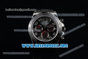 Rolex Daytona Chrono Clone Rolex 4130 Automatic Steel Case with Black Dial Ceramic Bezel and Black Rubber Strap (EF)