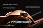 Cartier Cle de Cartier Swiss Tourbillon Manual Winding Rose Gold Case with White Dial and Pink Leather Strap