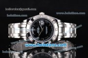 Rolex Day-Date Oyster Perpetual Chronometer Automatic with Black Dial,Roman Marking and Diamond Bezel