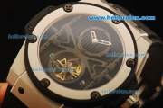 Hublot King Power Tourbillon Automatic Movement SS Case with Black Dial and Rubber Strap