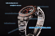 Rolex Stealth Flame Explorer II Bamfor GMT Asia 2813 Automatic PVD Case with PVD Strap Black Dial Orange Markers ETA Coating