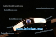 Franck Muller Chronometro Miyota Quartz Rose Gold Case with Black Leather Bracelet White Dial and Black Markers