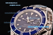 Rolex Submariner Asia 2813 Automatic Steel Case/Strap with Blue Dial and Super LumiNova Markers - ETA Coating