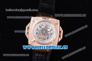 Hublot Masterpiece MP 08 Antikythera Sunmoon Asia 2813 Automatic Rose Gold Case Skeleton Dial Stick Markers and Grey Leather Strap