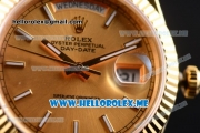 Rolex Day-Date Asia 2813 Automatic Yellow Gold Case/Bracelet with Yellow Gold Dial and Stick Markers (BP)