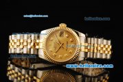 Rolex Datejust Automatic Movement ETA Coating Case with Gold Dial and Gold Bezel-Two Tone Strap