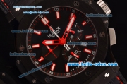 Hublot Big Bang Red Magic Swiss Quartz PVD Case with Black Dial and Black Leather Strap