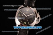 Panerai Luminor Marina 1950 3 Days PAM 392 Clone P.9000 Automatic Steel Case with Black Dial and Black Leather Strap (KW)