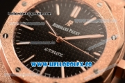 Audemars Piguet Royal Oak Clone Calibre AP 3120 Automatic Full Rose Gold with Black Dial and Stick Markers (EF)