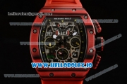 Richard Mille RM 11-03 Swiss Valjoux 7750 Automatic Ceramic Case Black Dial With Arabic Numeral Markers Red Rubber Strap