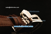 Patek Philippe Nautilus Swiss ETA 2824 Automatic Steel Case with Diamond Bezel and White Dial-Brown Leather Strap 1:1 Original