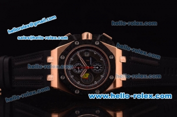 Audemars Piguet Ruben Baracello Grand Prix Limited Edition Swiss Valjoux 7750 Automatic Rose Gold Case with PVD Bezel and Black Leather Strap-1:1 Original