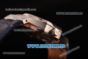 Audemars Piguet Royal Oak 41MM Clone AP Calibre 3120 Automatic Steel Case with Blue Dial Blue Leather Strap - Stick Markers (EF)