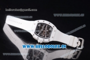 Richard Mille RM 038 Miyota 9015 Automatic Steel Case with Skeleton Dial Dot Markers White Ceramic Bezel and White Rubber Strap
