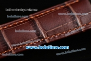 Vacheron Constantin Malte Asia ST25 Automatic Steel Case with Brown Leather Strap and White Dial