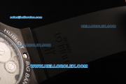 Hublot Big Bang Swiss Tourbillon Manual Winding Movement PVD Case with Black Dial and Black Rubber Strap-Ceramic Bezel
