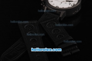 U-Boat Italo Fontana Swiss Valjoux 7750 Automatic Movement PVD Case with White Dial and Black Markers-Black Leather Strap