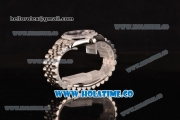 Rolex Datejust Asia 2813 Automatic Steel Case with Diamonds Bezel Purple Dial and Roman Numeral Markers (BP)