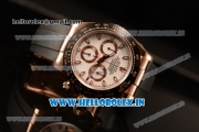 Rolex Daytona Clone Rolex 4130 Automatic Chrono Rose Gold Case White Dial Dots Markers With Rose Gold Bezel Black Rubber Strap- 1:1 Original(AR)