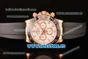 Rolex Daytona Chrono Swiss Valjoux 7750 Automatic Rose Gold Case with PVD Bezel Stick Markers and White Dial (BP)