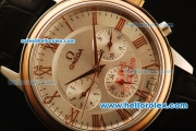 Omega De Ville Automatic Steel Case with Rose Gold Bezel and Silver Dial - Rose Gold Roman Markers