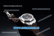 Audemars Piguet Royal Oak Offshore Tourbillon Chronograph Miyota Quartz Movement Steel Case Brown Dial With Stick Markers Brown Rubber Strap