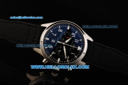 IWC Portugieser Chronograph Quartz Movement Steel Case with Black Dial and White Markers