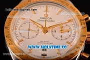 Omega Speedmaster '57 Co-Axial Chronograph Clone Omega 9301 Automatic Two Tone Case/Bracelet with Gold Stick Markers and White Dial (EF)