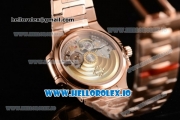 Patek Philippe Nautilus Miyota 9015 Automatic Rose Gold Case White Dial With Stick Markers Rose Gold Bracelet