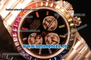 Rolex Daytona Rainbow 316L Steel Case With Clone Rolex 4130 1:1 Clone 116509 EF