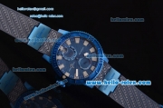 Ulysse Nardin Maxi Marine Diver Power Reserve Asia ST25 Automatic PVD Case with Blue Rubber Strap Blue Dial Stick Markers