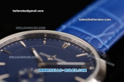 Ulysse Nardin Classico Miyota OS2035 Quartz Steel Case with Stick Markers Blue Dial and Blue Leather Strap