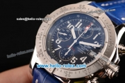 Breitling Avenger Skyland Chrono Swiss Valjoux 7750-SHG Automatic Steel Case with Blue Leather Strap and Blue Dial