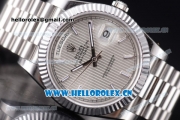 Rolex Day-Date II Swiss ETA 2836 Automatic Stainless Steel Case/Bracelet with Silver Dial and Stick Markers (BP)