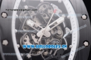 Richard Mille RM 055 Miyota 9015 Automatic PVD Case with Skeleton Dial Dot Markers and Black Rubber Strap