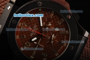 Hublot Big Bang King Chronograph Miyota Quartz Movement Brown Dial with Brown Rubber Strap and PVD Bezel