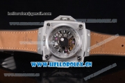 Hublot Masterpiece MP 08 Antikythera Sunmoon Asia 2813 Automatic Steel Case Skeleton Dial Brown Leather Strap and Stick Markers