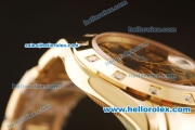 Rolex Datejust Swiss ETA 2836 Automatic Full Yellow Gold with 12 Diamonds Bezel and Green MOP Dial