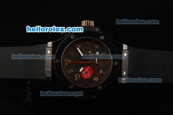 Hublot Big Bang King Chronograph Miyota Quartz Movement PVD Case with Chocolate Dial and Black Rubber Strap