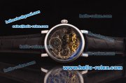 Patek Philippe Skeleton Tourbillon SM Phase Automatic Steel Case Black Leather Strap