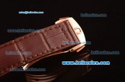 Omega Railmaster Automatic ETA Coating Rose Gold Case with Black Dial and Brown Leather Strap