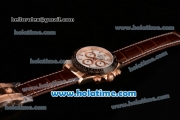 Rolex Daytona Chrono Swiss Valjoux 7750-SHG Automatic Rose Gold Case with Black Ceramic Bezel and Whtie Dial